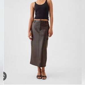 NWT Gap Vegan Leather Cargo Skirt